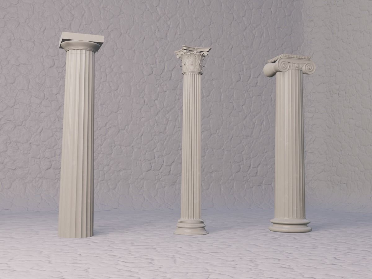 Classical greek columns 3D model_4