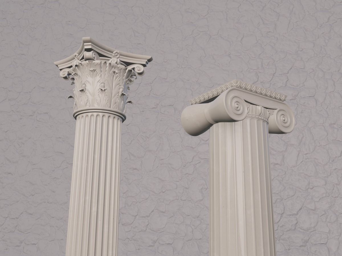 Classical greek columns 3D model_2