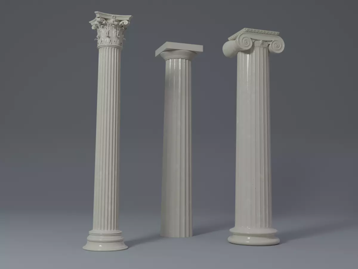 Classical greek columns 3D model_0