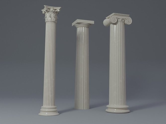 Classical greek columns 3D model