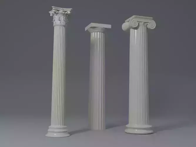 Classical greek columns 3D model
