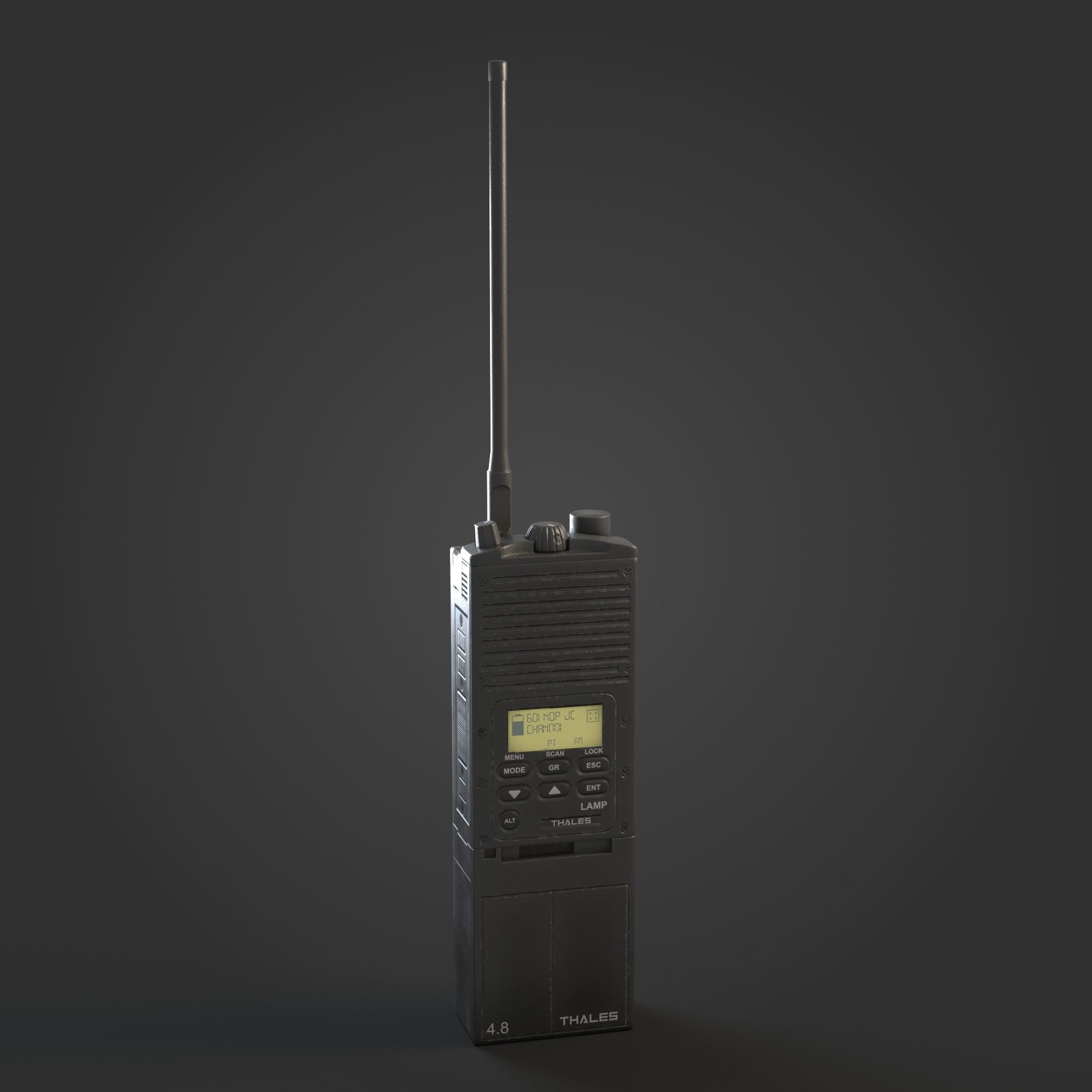 Walkie Talkie Radio Low-poly 3D model_2