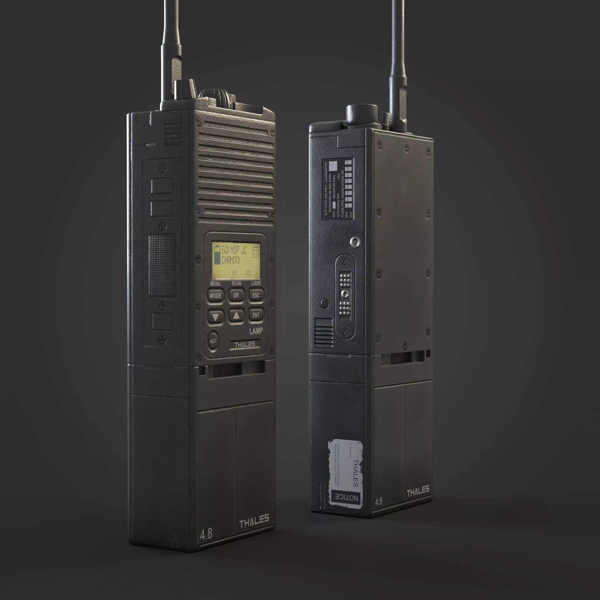 Walkie Talkie Radio Low-poly 3D model_0