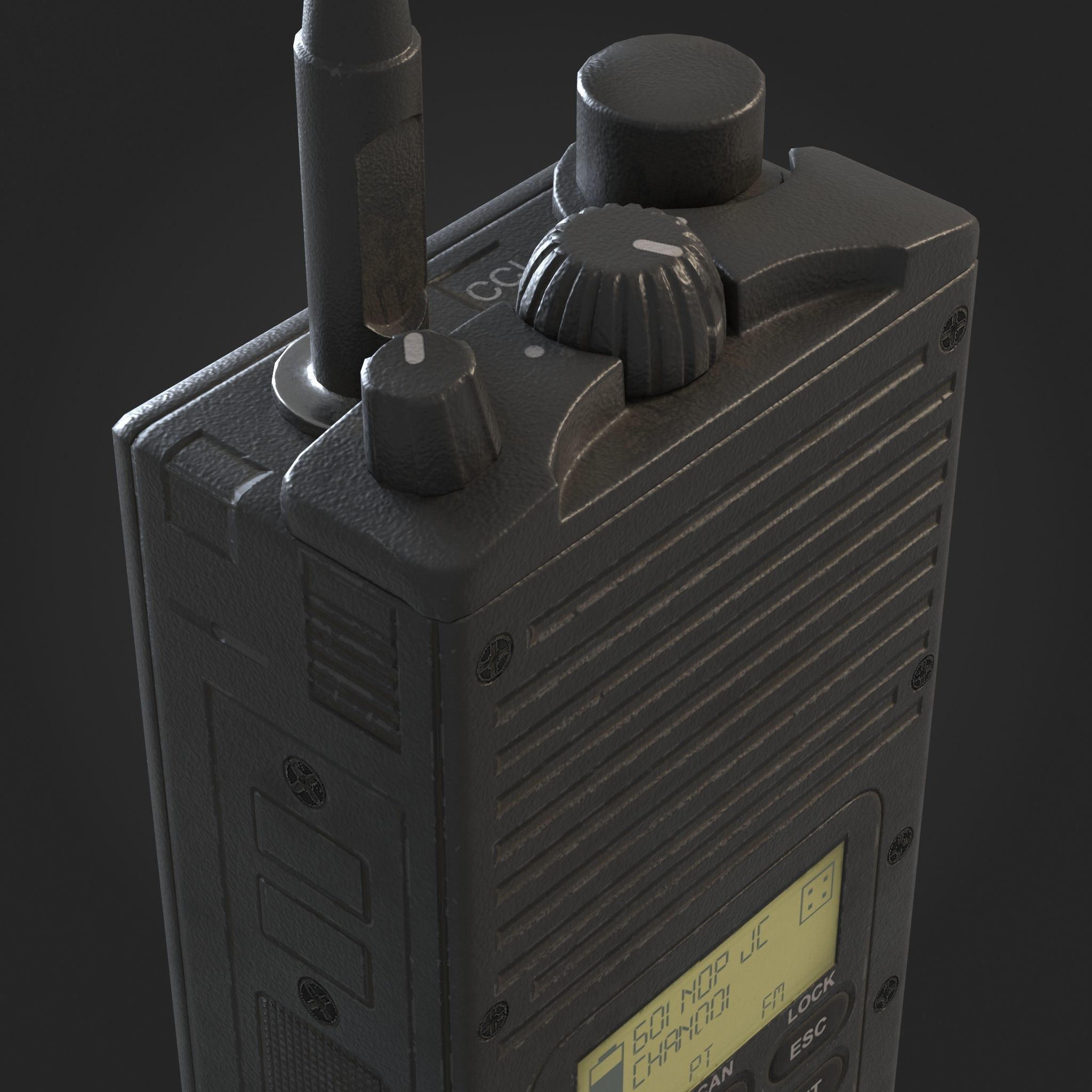 Walkie Talkie Radio Low-poly 3D model_1