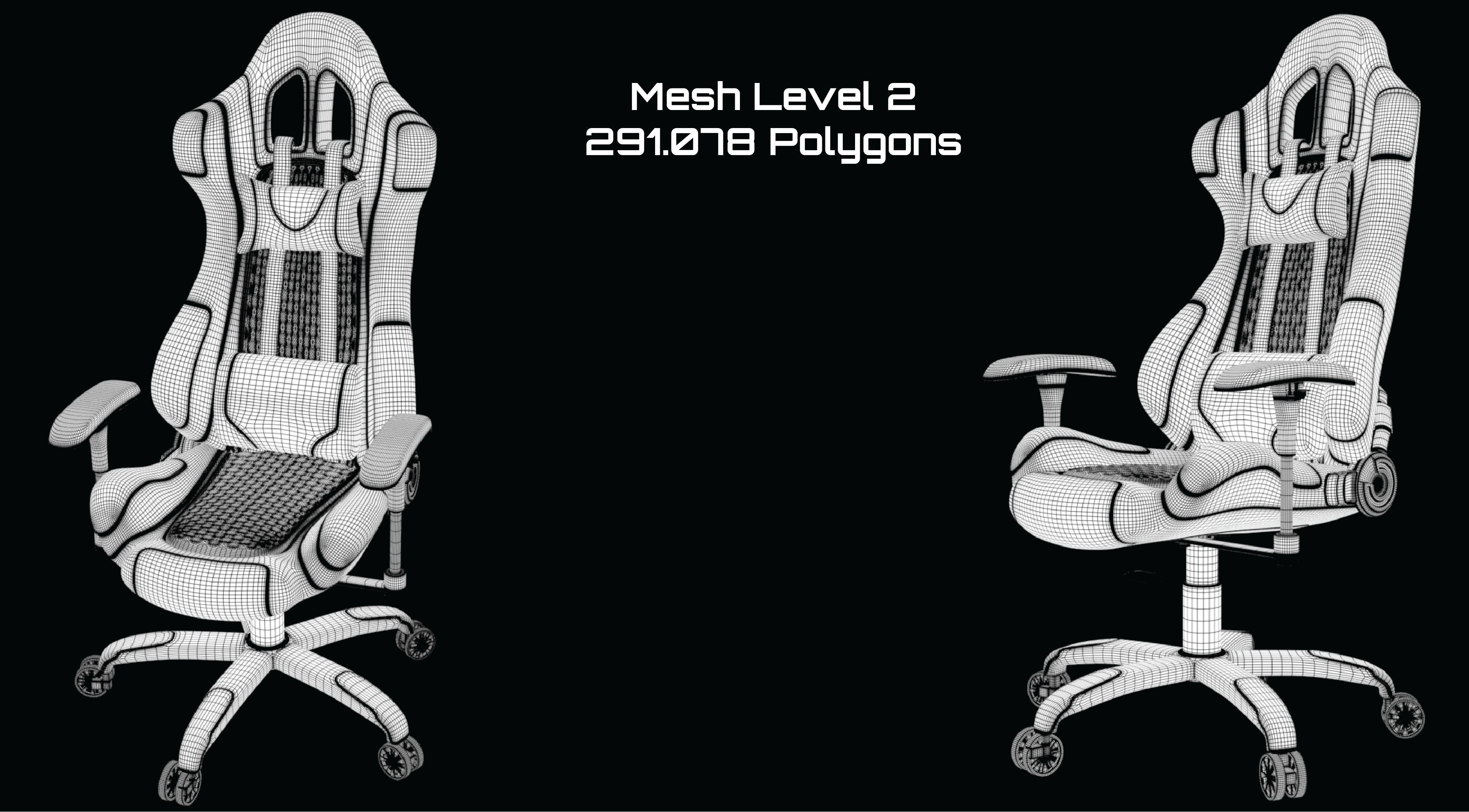Gamer Chair Low-poly 3D model_19
