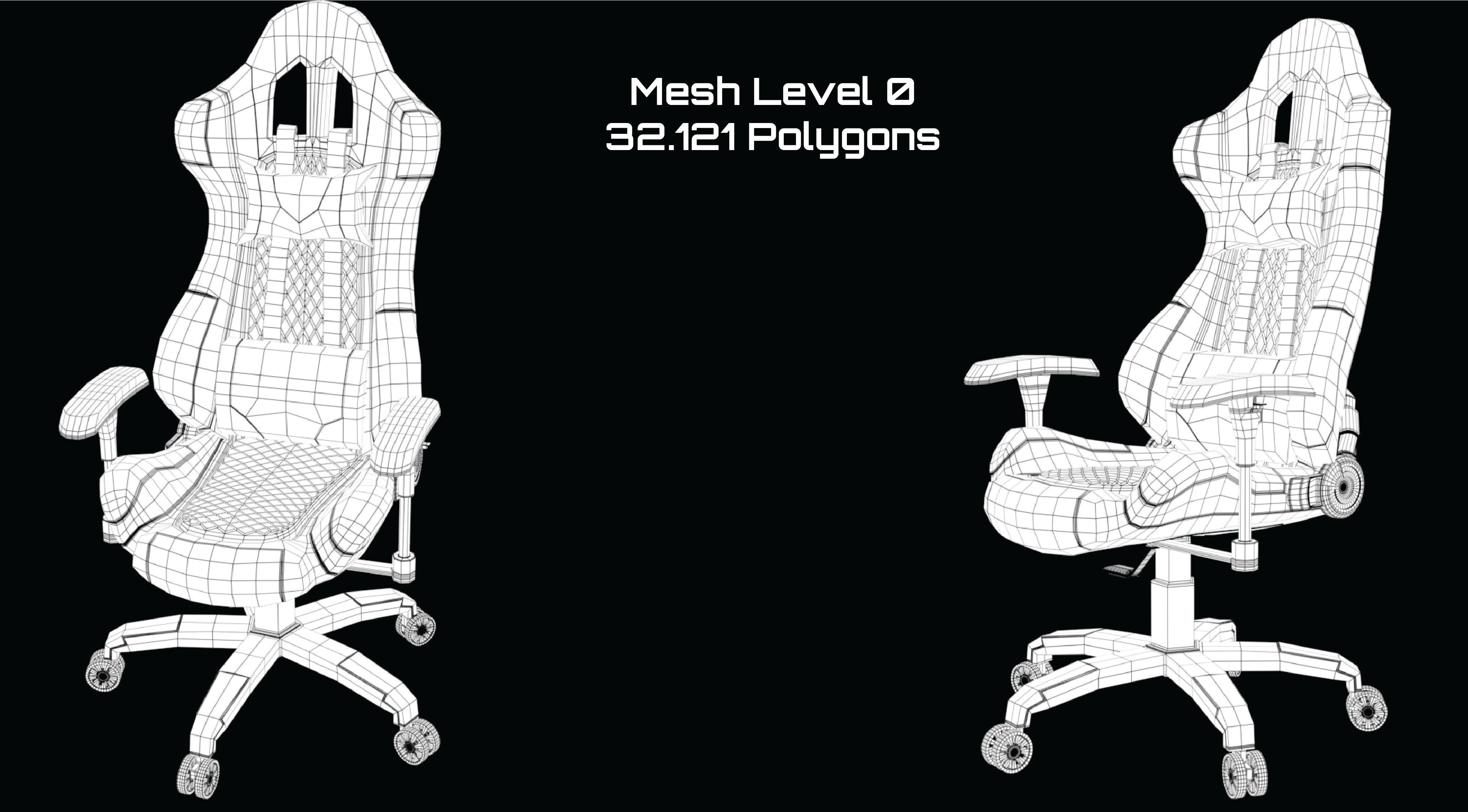 Gamer Chair Low-poly 3D model_17