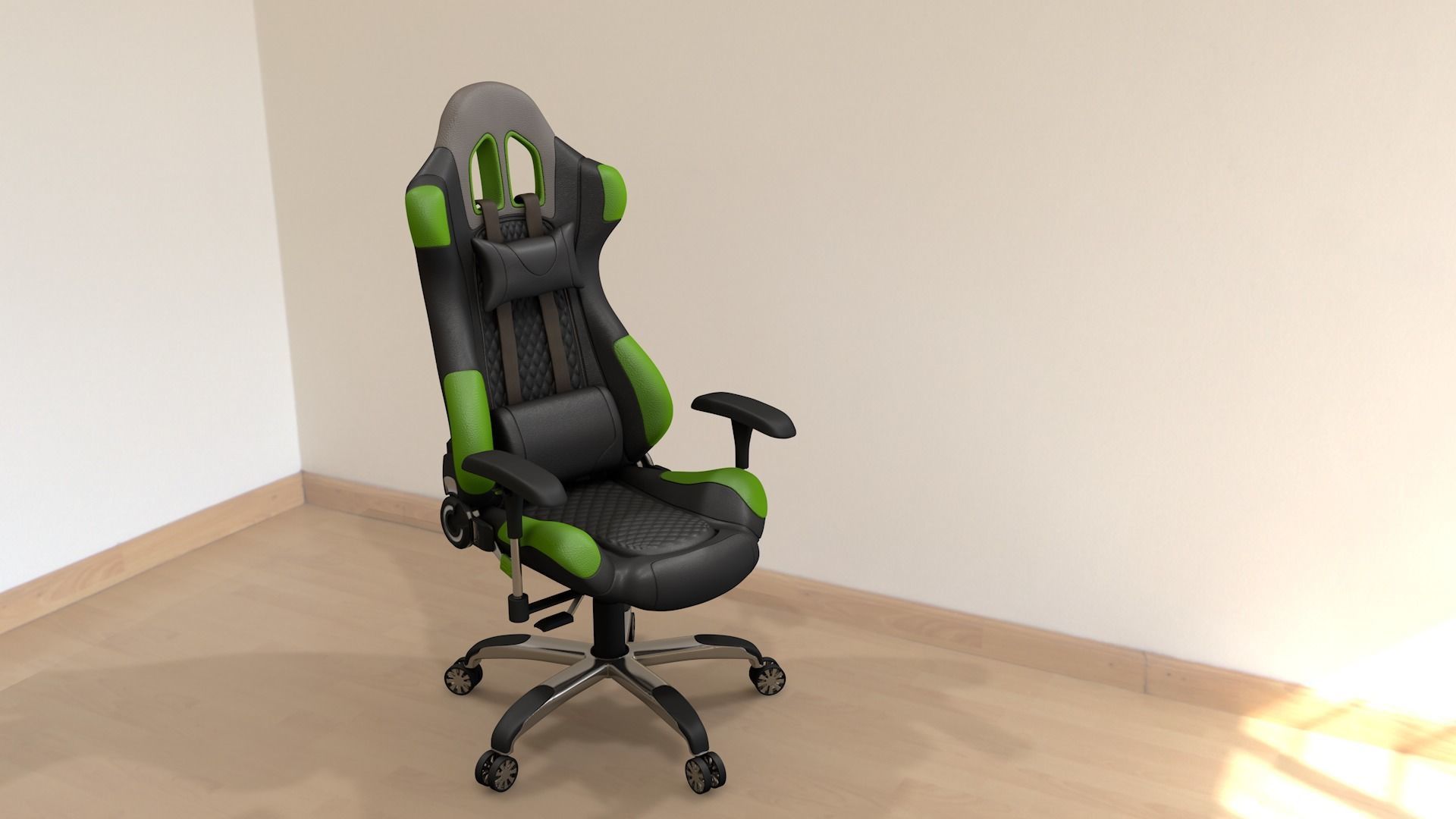 Gamer Chair Low-poly 3D model_13
