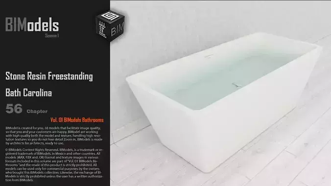 0156 Stone Resin Freestanding Bath Carolina