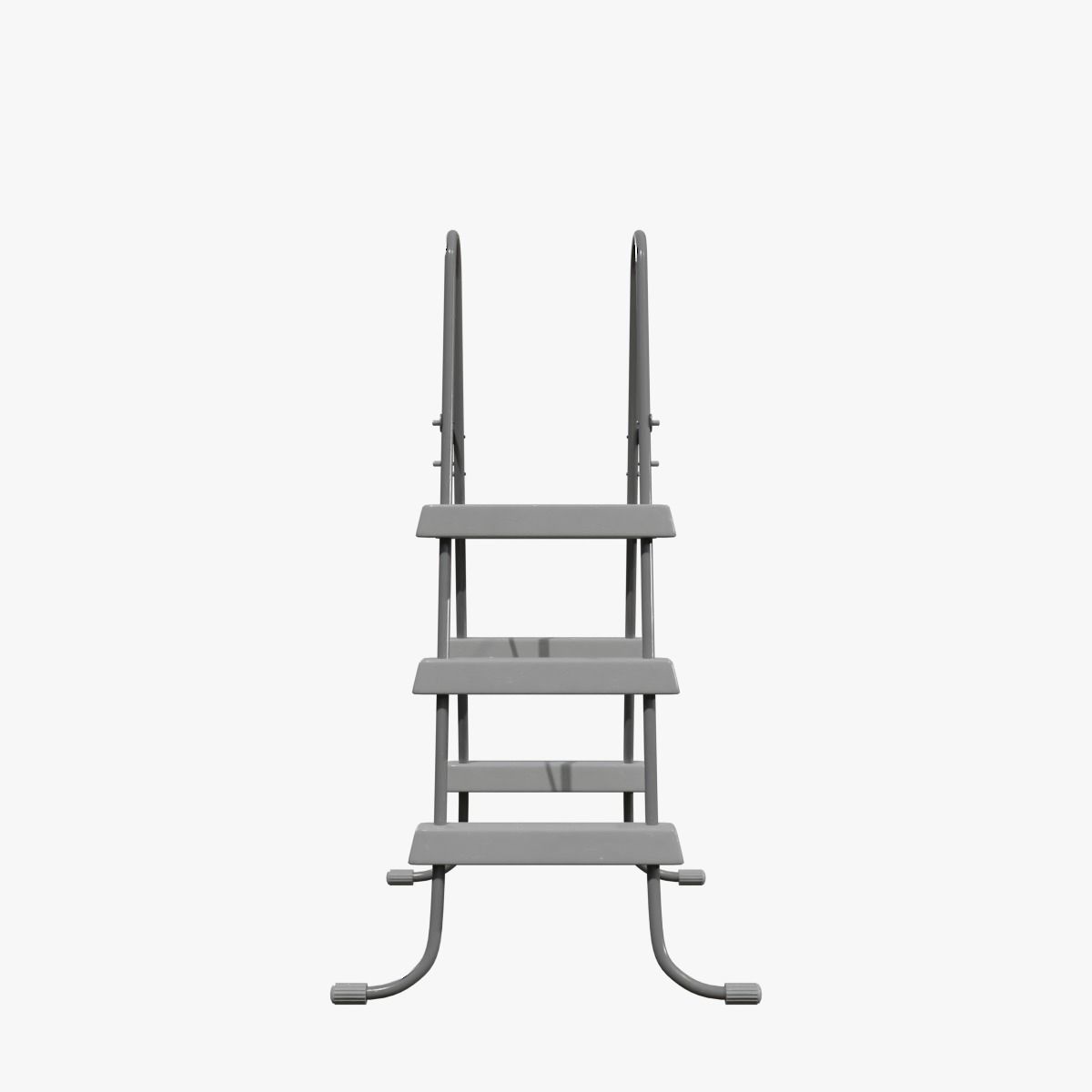 Swimming Pool Ladder Steel Frame-grey painted Low-poly 3D model_1