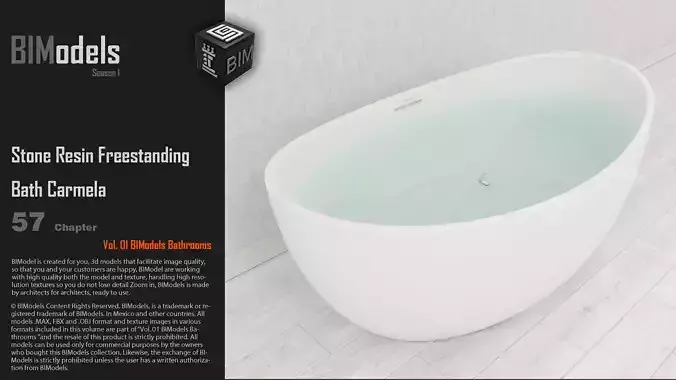 0157 Stone Resin Freestanding Bath Carmela 3D model