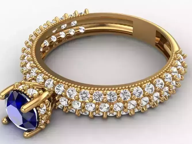 Diamond Ring With gems n Stone Beautifull tmr