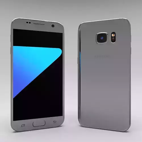 Samsung Galaxy S7 Gray Low-poly 3D model