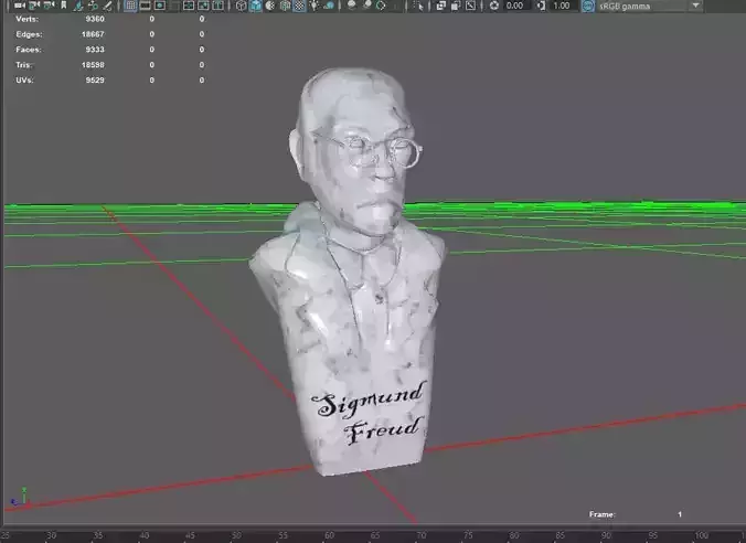 PBR Statue bust of person