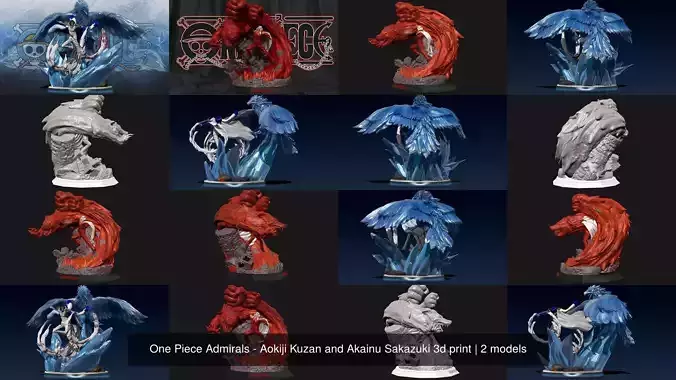 One Piece Admirals - Aokiji Kuzan and Akainu Sakazuki 3d print