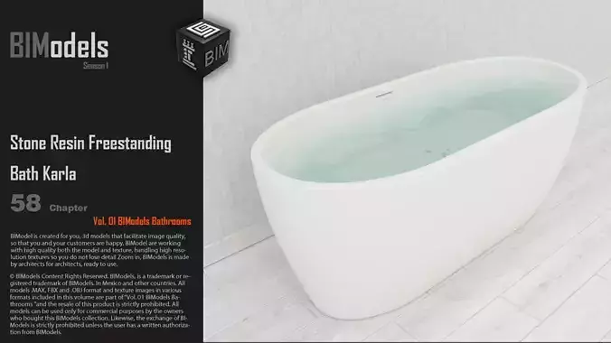0158 Stone Resin Freestanding Bath Karla