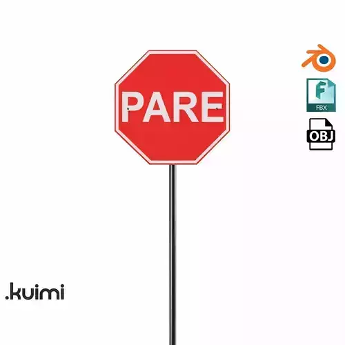 Road Sign - Pare Free low-poly 3D model