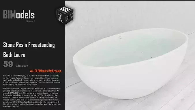 0159 Stone Resin Freestanding Bath Laura