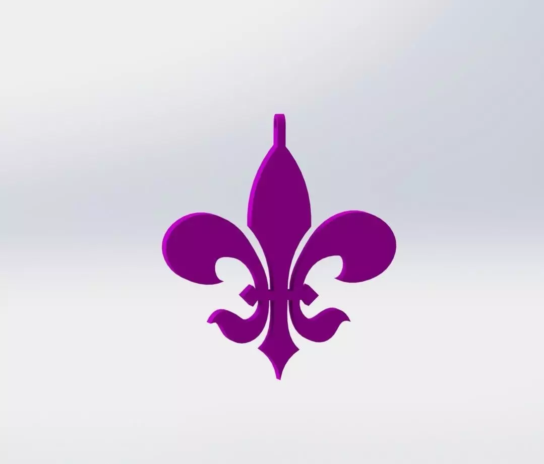 Fleur de Lys Keyring Free 3D print model_0