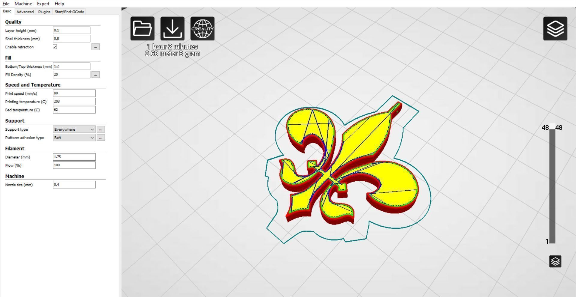 Fleur de Lys Keyring Free 3D print model_2