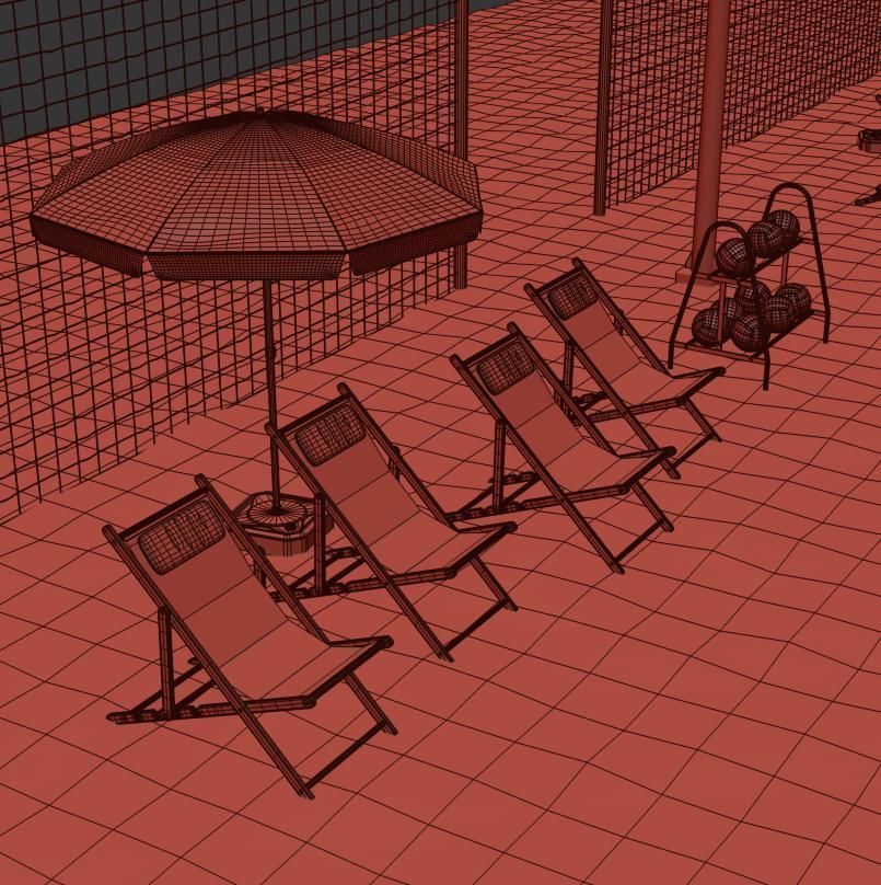 Volleyball court 3D model_13