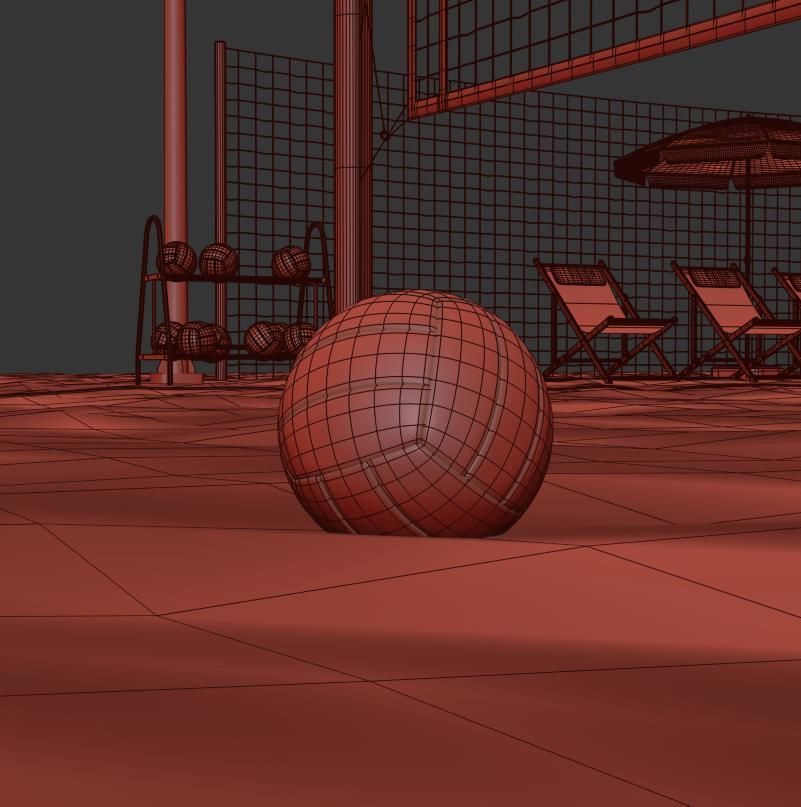Volleyball court 3D model_18