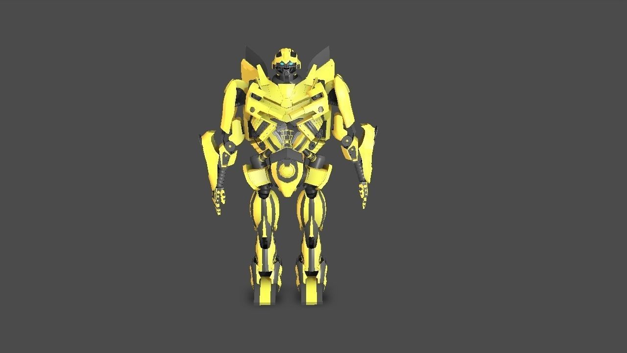 Bumblebee robot Low-poly 3D model_8