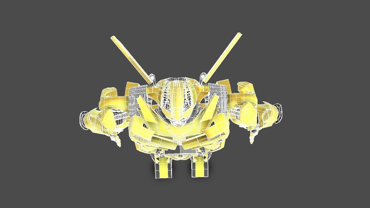 Bumblebee robot Low-poly 3D model_6