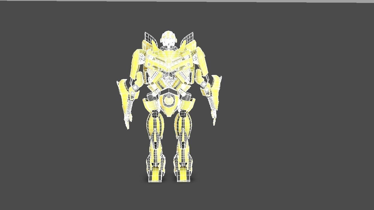 Bumblebee robot Low-poly 3D model_4