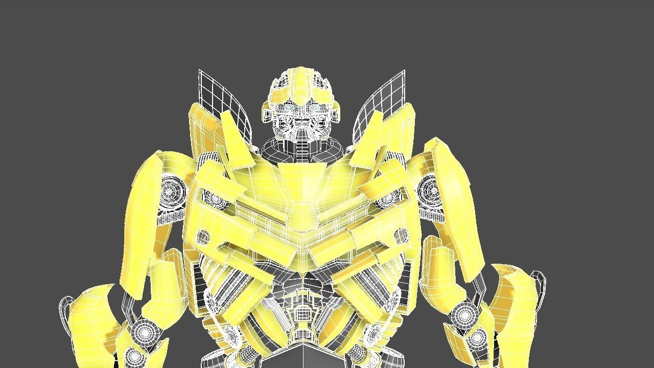Bumblebee robot Low-poly 3D model_1