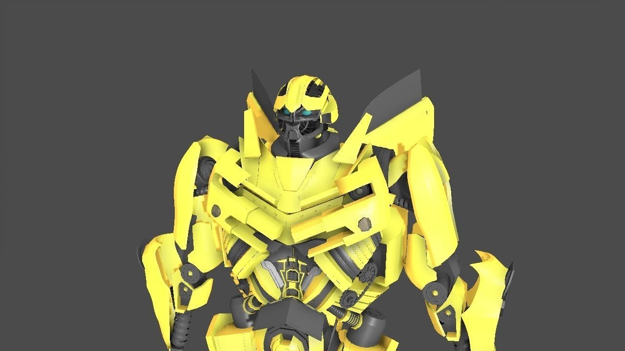 Bumblebee robot Low-poly 3D model_7