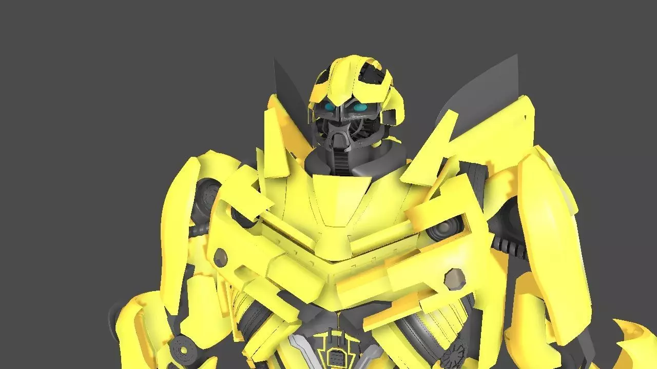 Bumblebee robot Low-poly 3D model_0