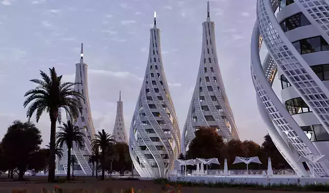 Futuristic Organic Building Ver-3 3D model