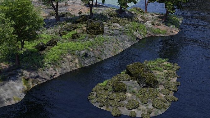 Waterfall Scene 3D model 4