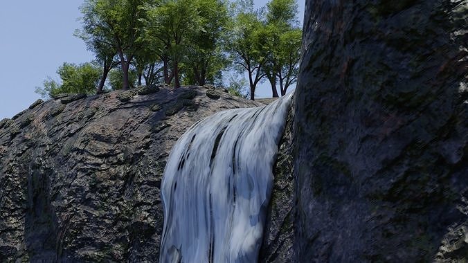 Waterfall Scene 3D model 5