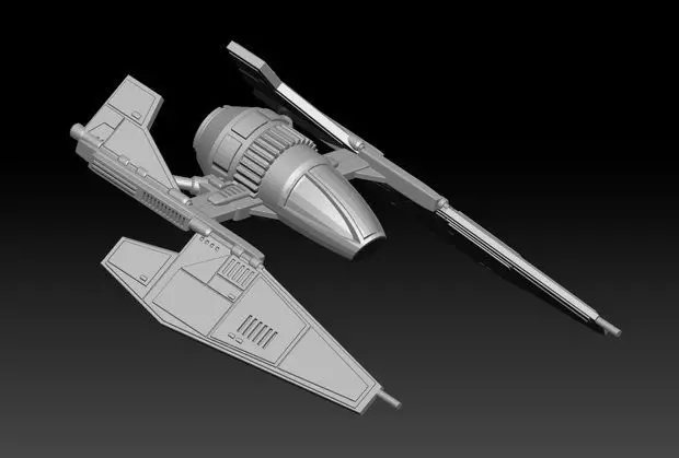 28mm Scale Ancient Starfighter 3D print model_0