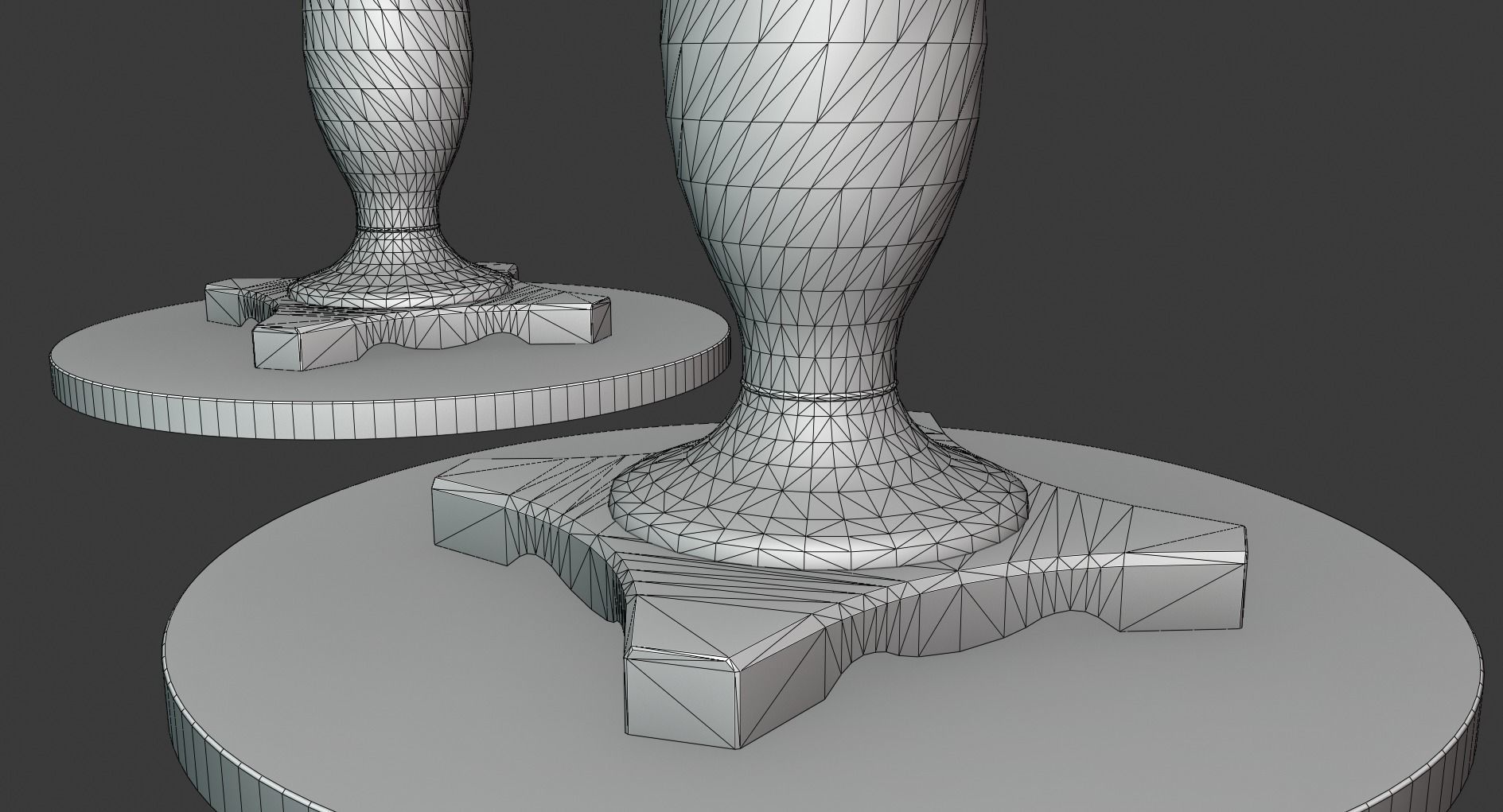 Vintage Wooden Table Low-poly 3D model_7