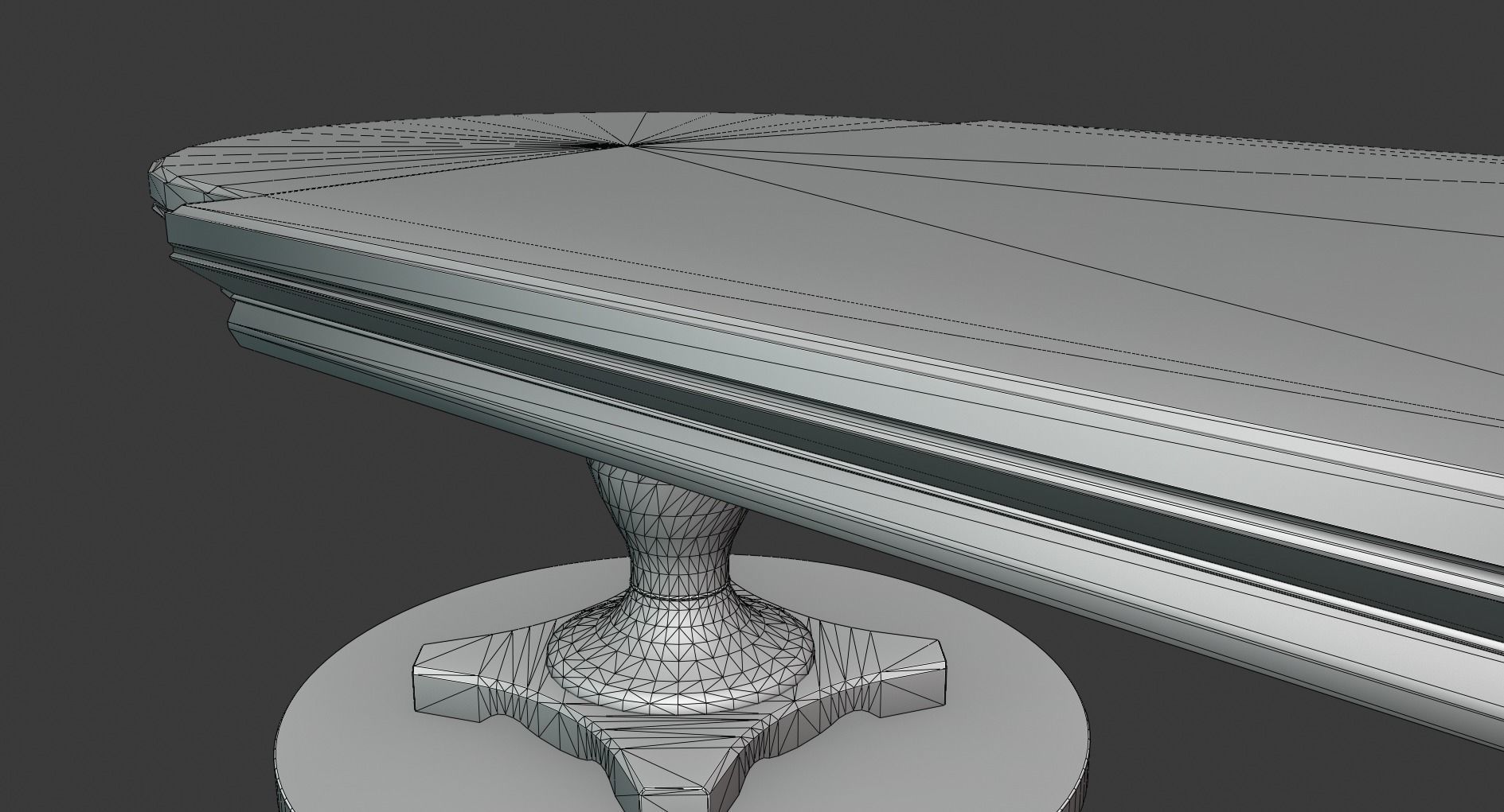 Vintage Wooden Table Low-poly 3D model_9