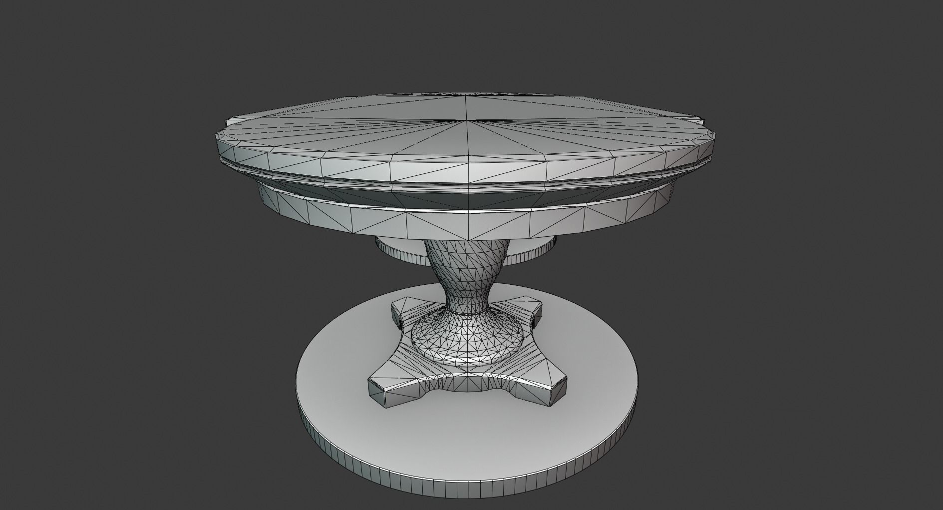 Vintage Wooden Table Low-poly 3D model_13