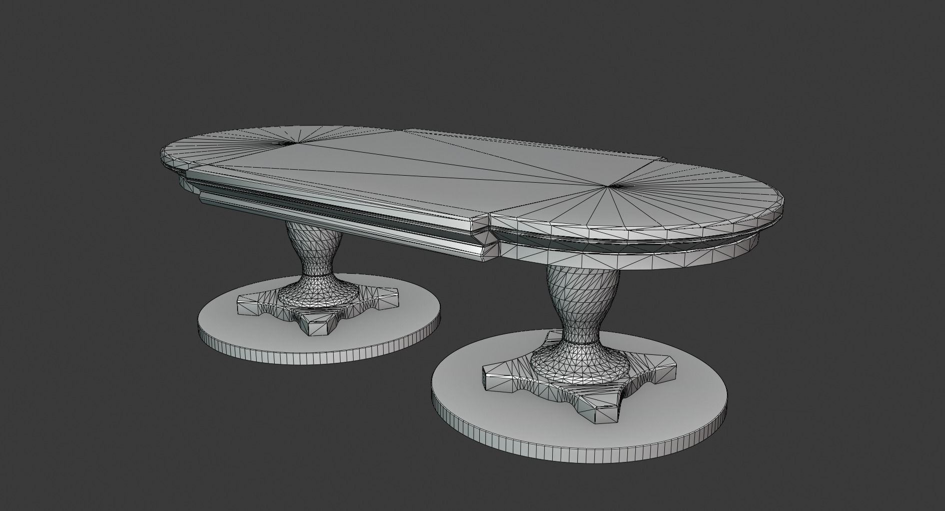 Vintage Wooden Table Low-poly 3D model_1