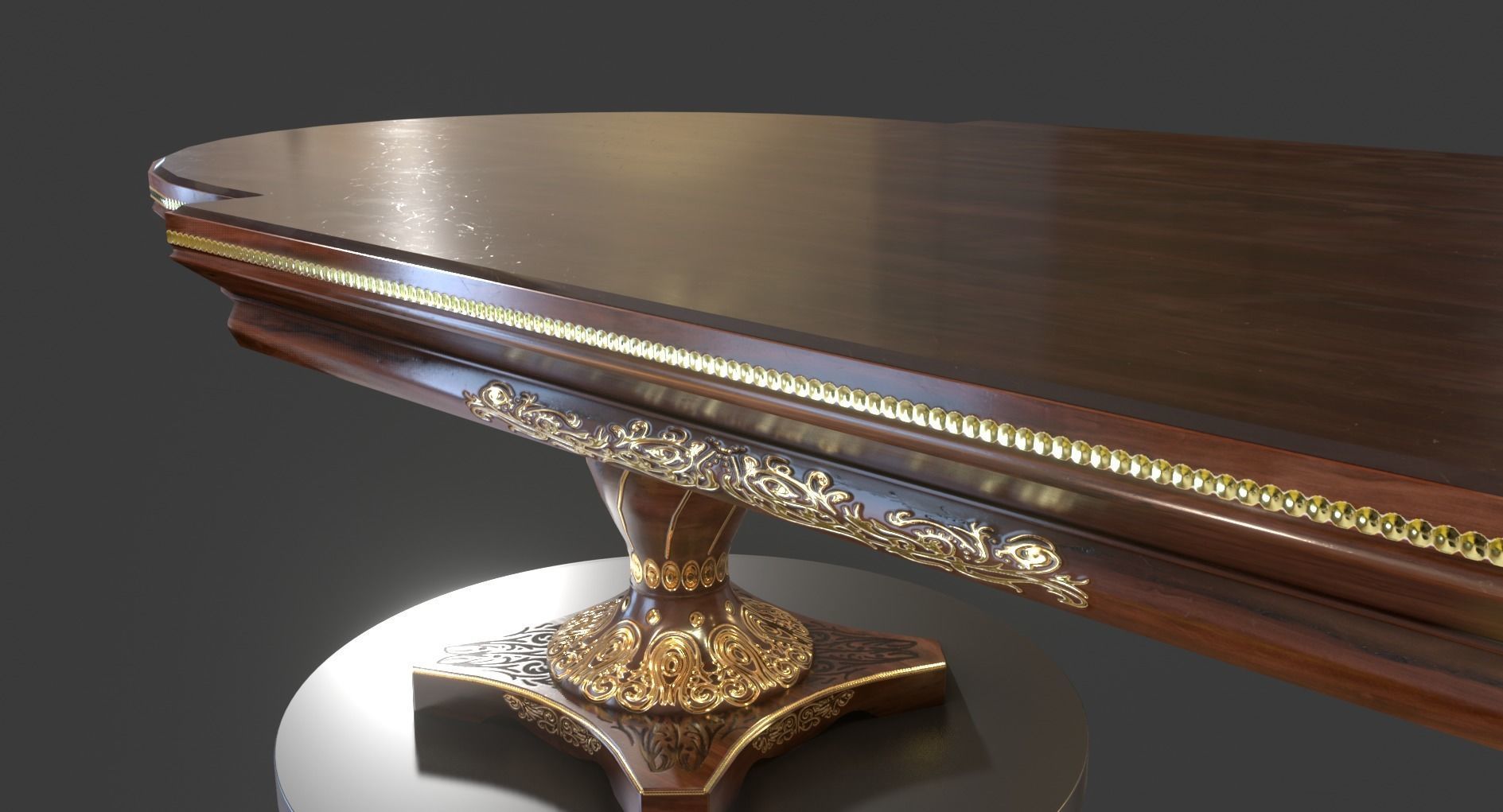 Vintage Wooden Table Low-poly 3D model_8