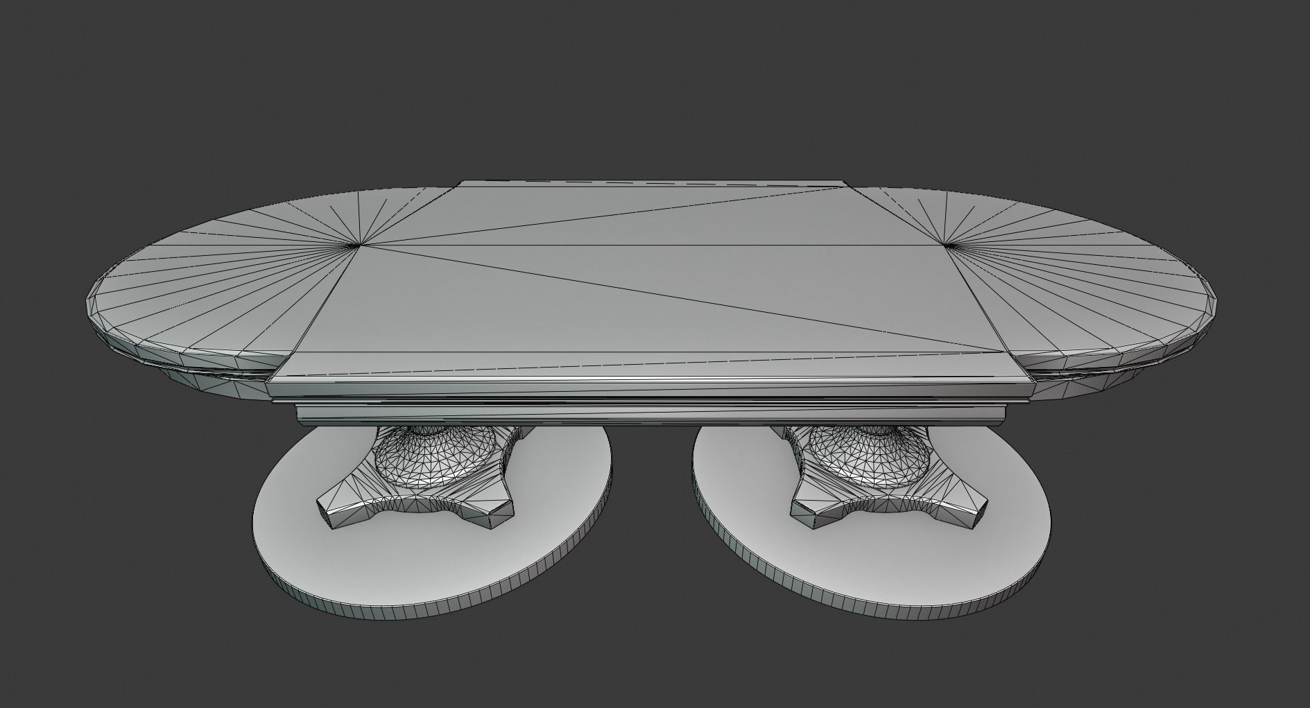 Vintage Wooden Table Low-poly 3D model_11