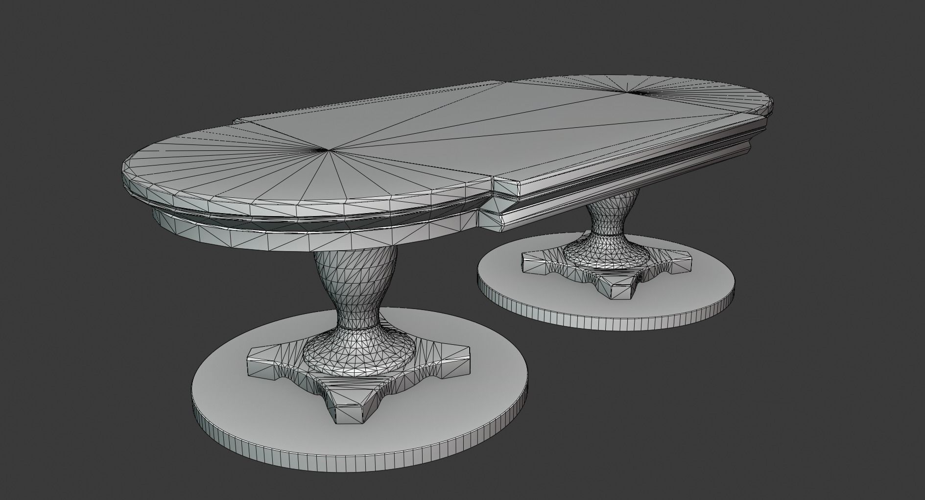 Vintage Wooden Table Low-poly 3D model_5