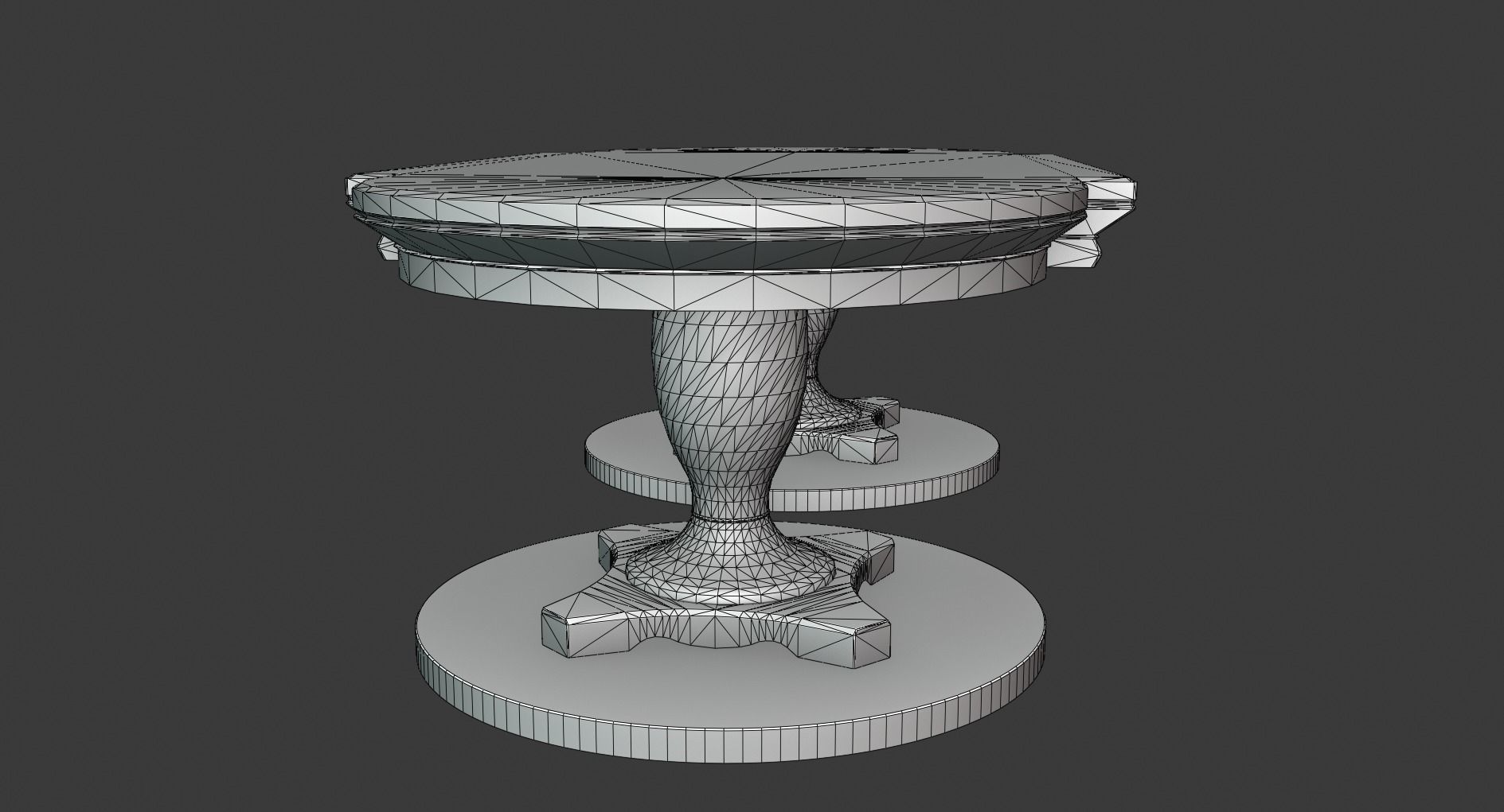 Vintage Wooden Table Low-poly 3D model_3