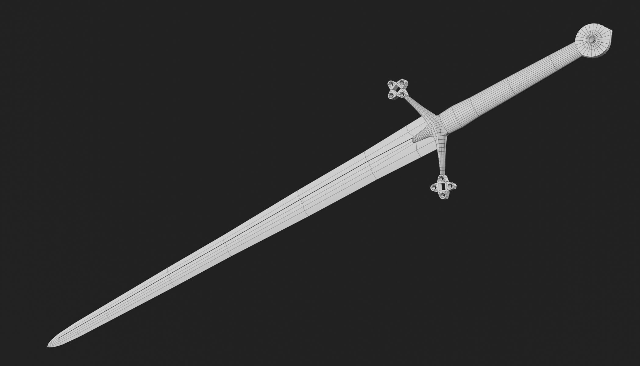 Claymore medieval sword with multiple texture variations Low-poly 3D model_14