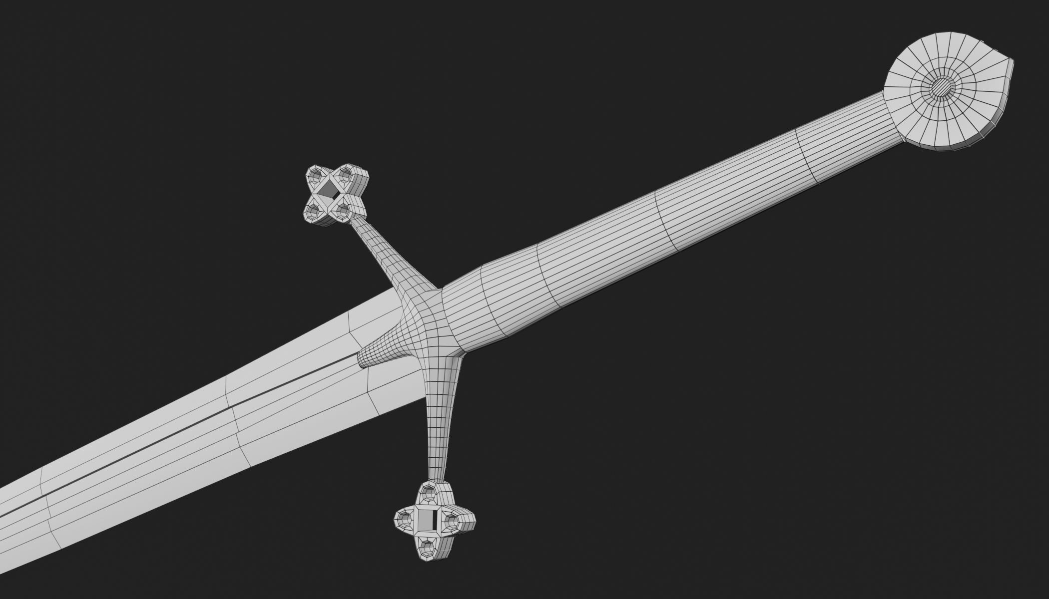 Claymore medieval sword with multiple texture variations Low-poly 3D model_15