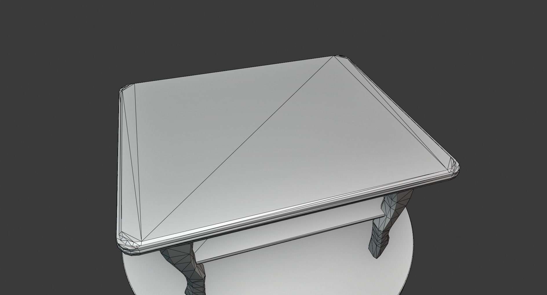 Vintage Wooden Coffee Table Low-poly 3D model_5