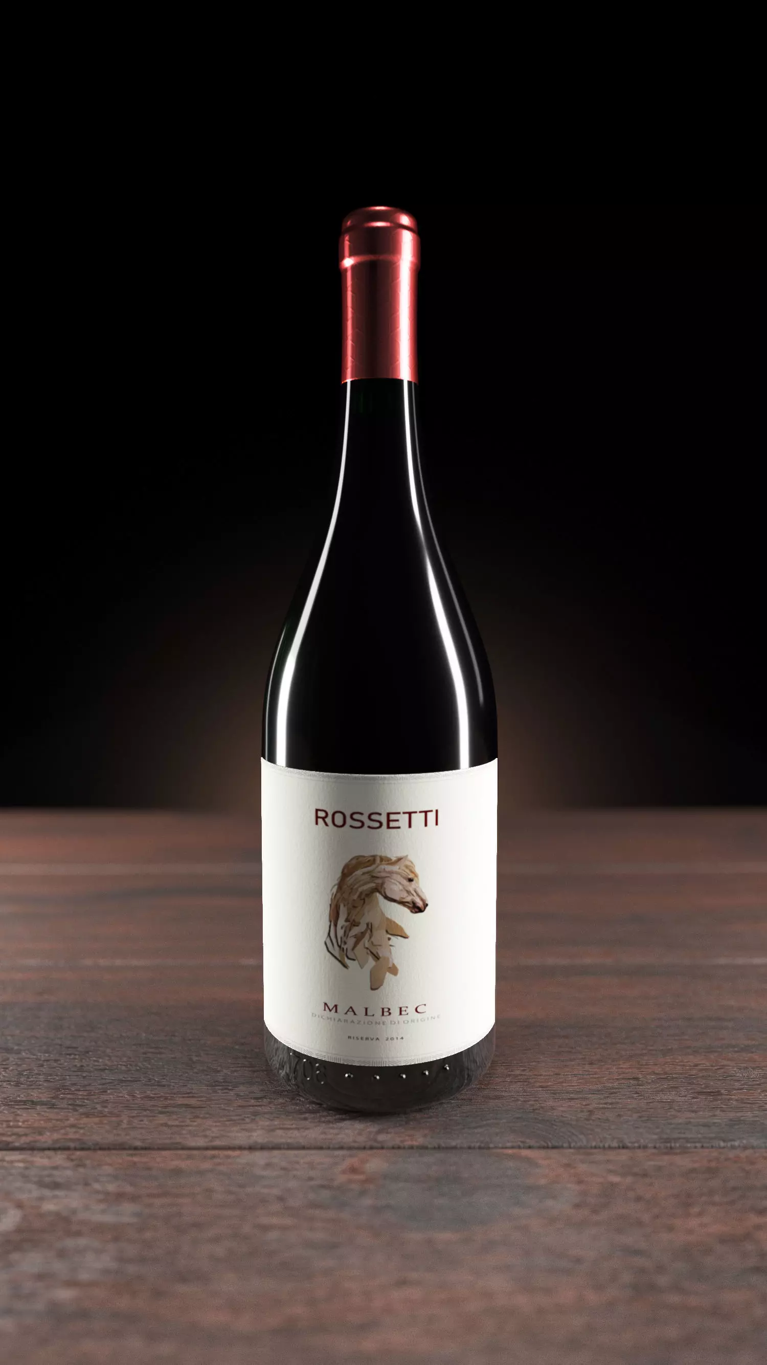 Botella de vino Low-poly 3D model