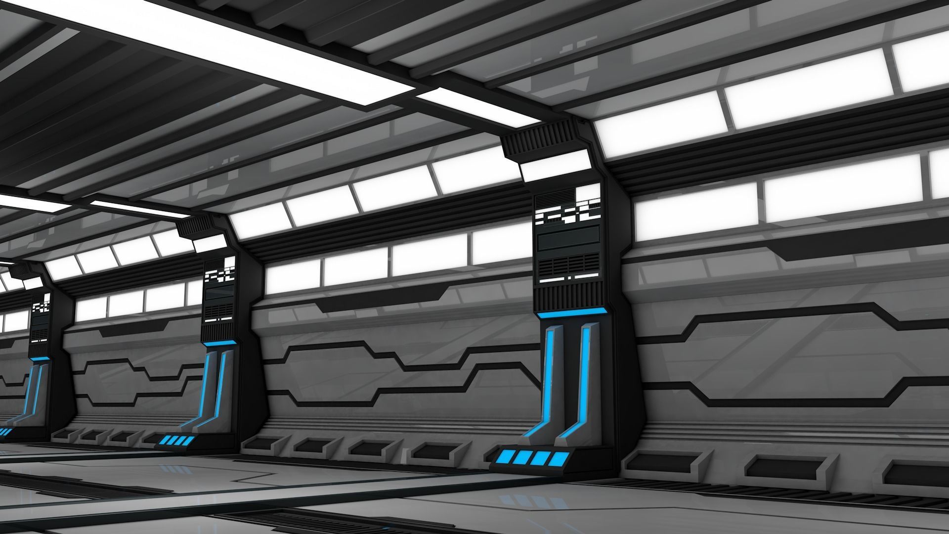Sci Fi Interior 3D model_2