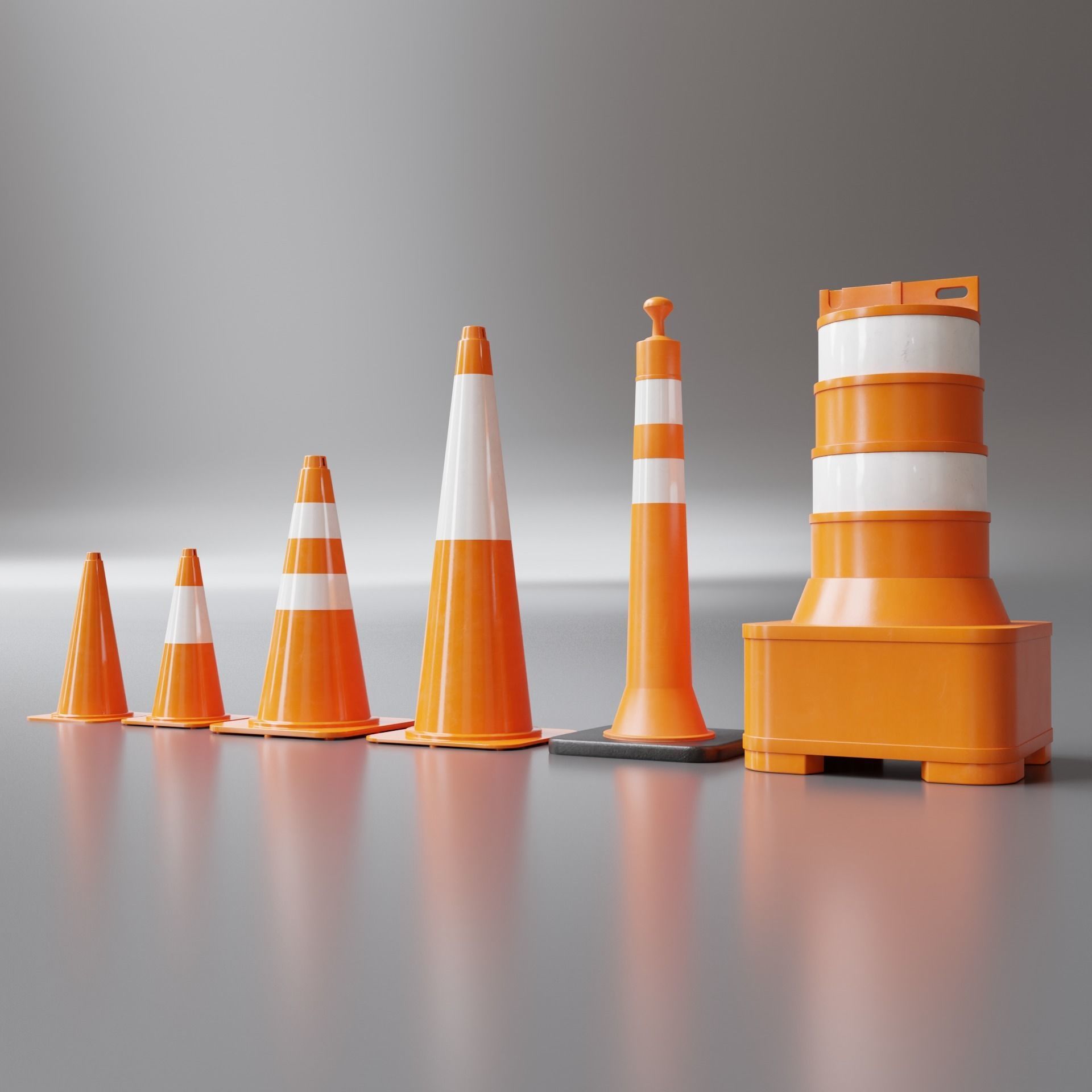 Road Cones and Barricades Vol 1 3D Model Collection_34