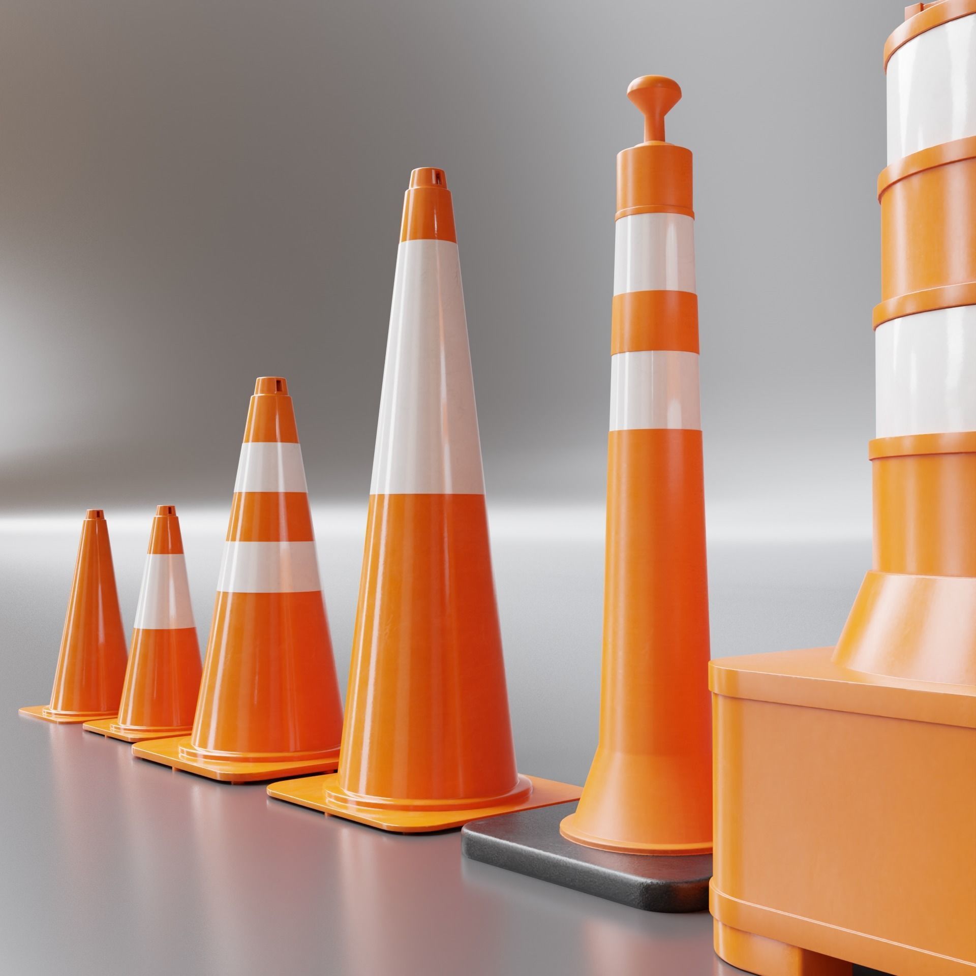 Road Cones and Barricades Vol 1 3D Model Collection_40